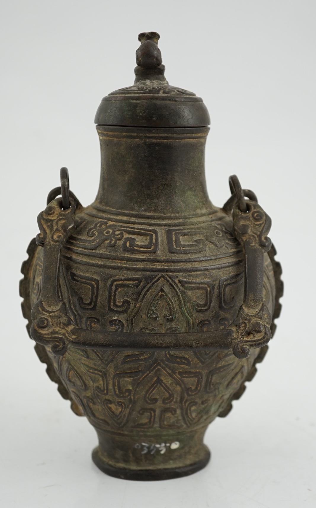A Chinese archaistic bronze hanging vessel, hu, 17th/18th century
